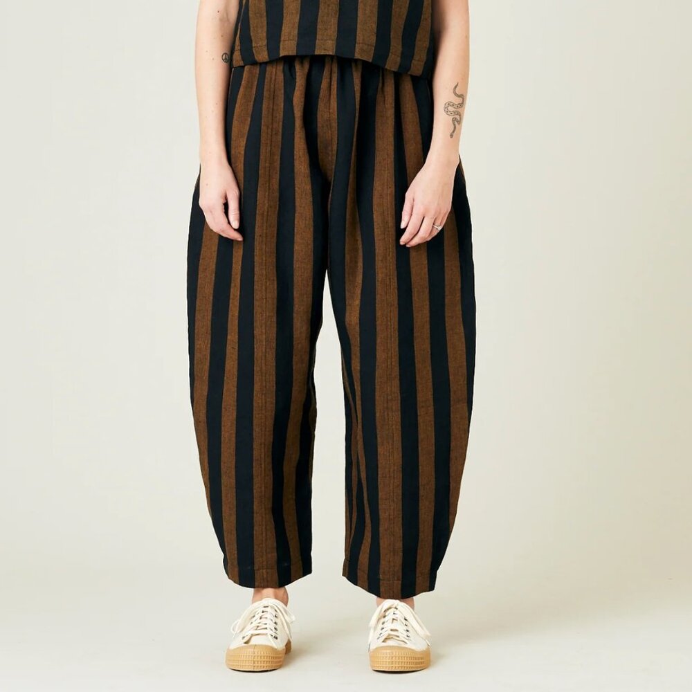 BEYOND NINE - Mabel Stripe Linen Trousers